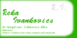 reka ivankovics business card